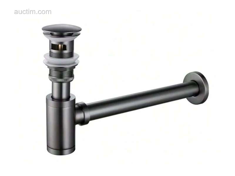 2 x Design-Siphon mit Ablassschraube Gun Grey (2x)...