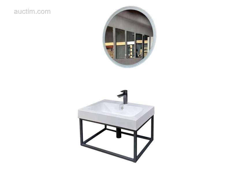 4 x 60cm wastafel met mat zwart frame (4x)...
