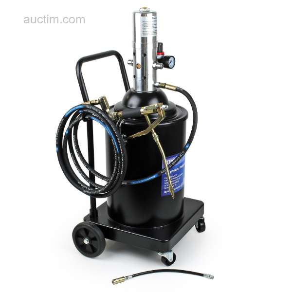 Professional compressed air grease press, mobile with 15...