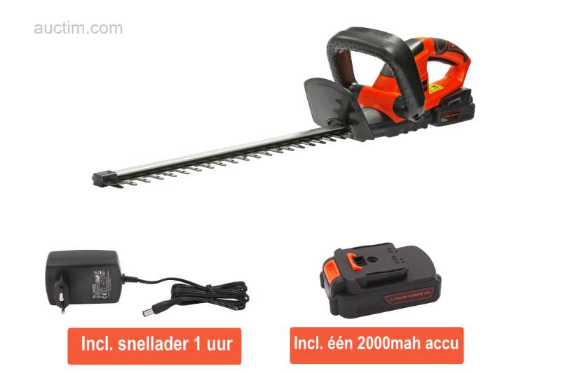 1 Cordless Hedge Trimmer, The hedge trimmer has a blade...