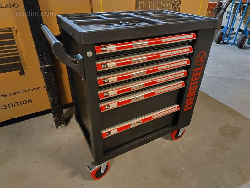1 tool trolley eversteel 6 drawers of which 4 ge...