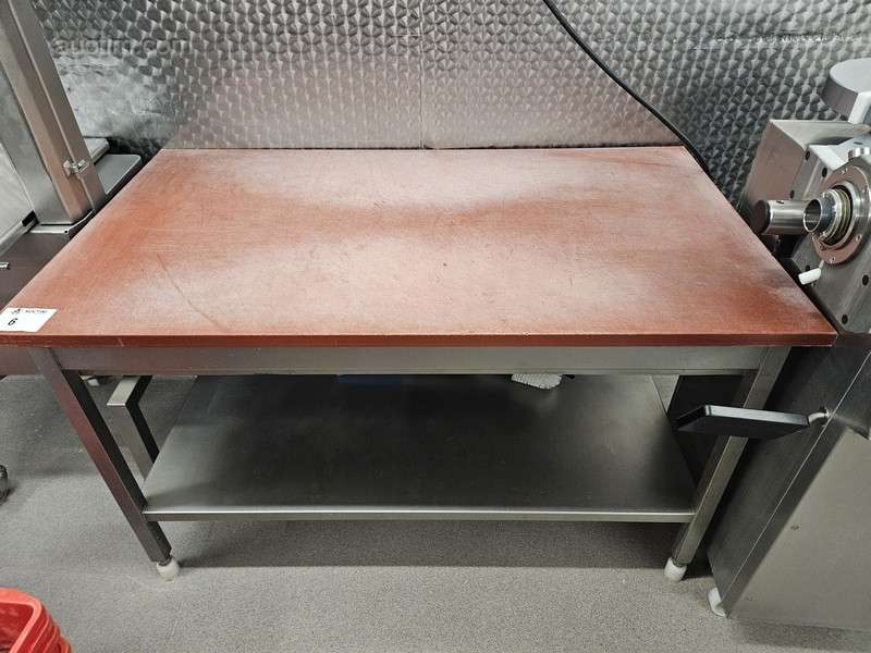 Stainless steel butcher's table with Teflon worktop
