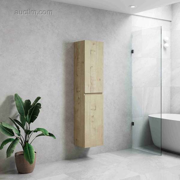 2 x 160cm Mobiletto a colonna di design Rovere chiaro (2x) Bagno...