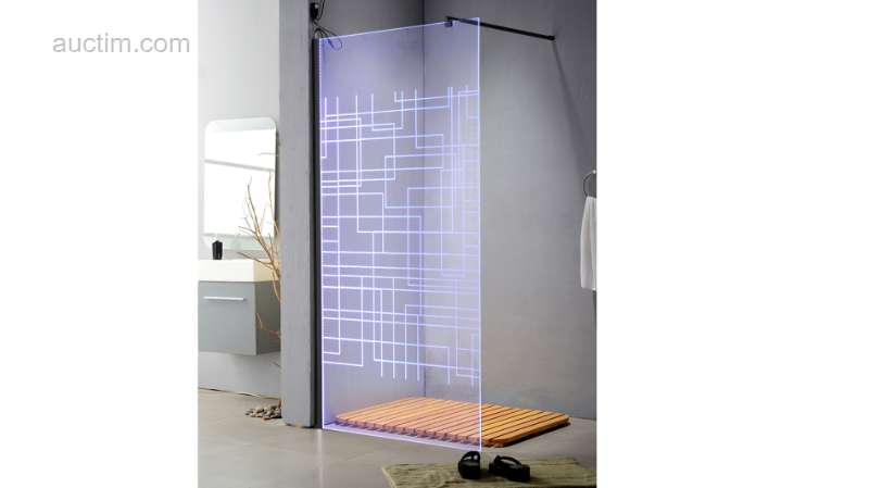 1x Duschwand - 100x200cm - LED-Beleuchtung -...