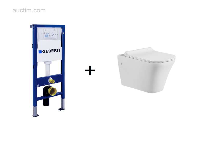 1x Toalettset - Geberit inbyggnadscistern - Vit