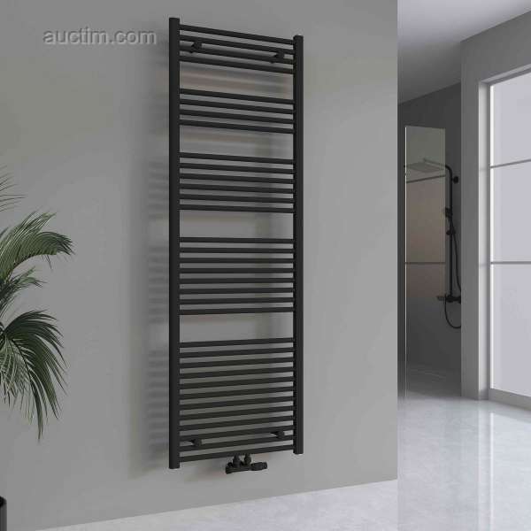 1 x H1800xW600 Handduksradiator Matt svart -...