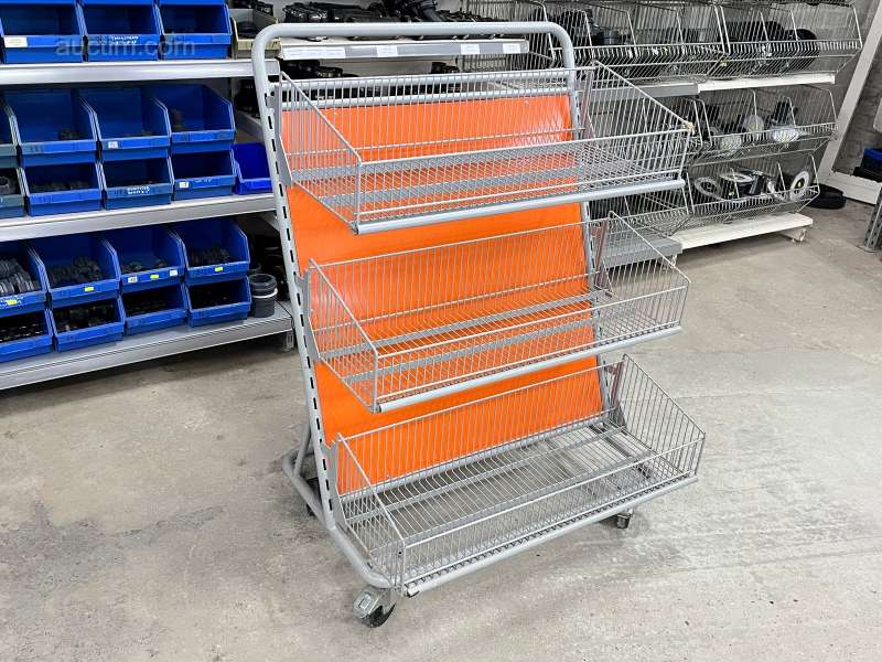 Mobil butiksreol med dumpekurve