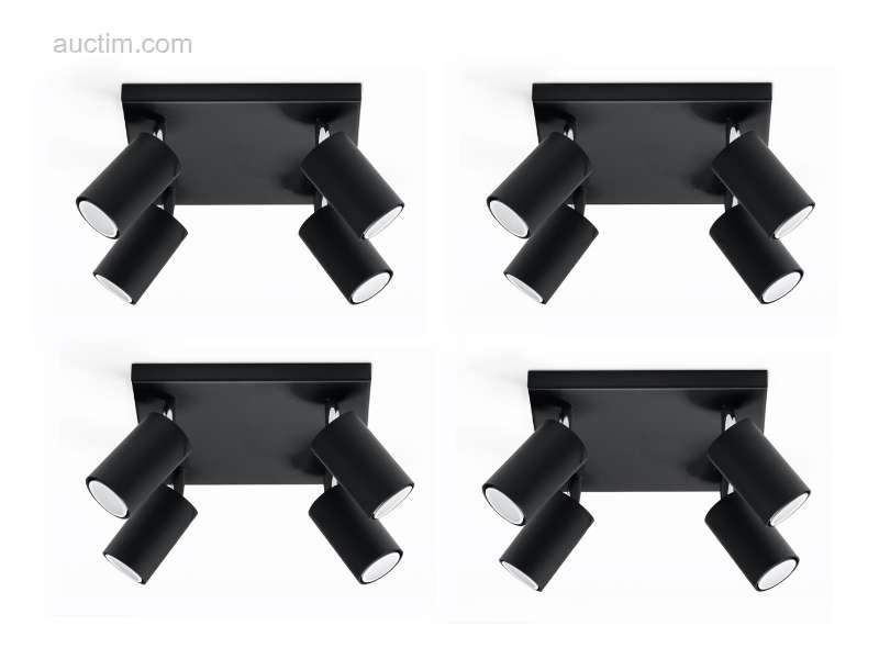 Luminaire Solo Focus Quad noir 4 x