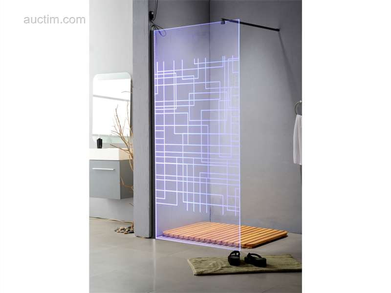 1x Duschwand - 100x200cm - LED-Beleuchtung -...