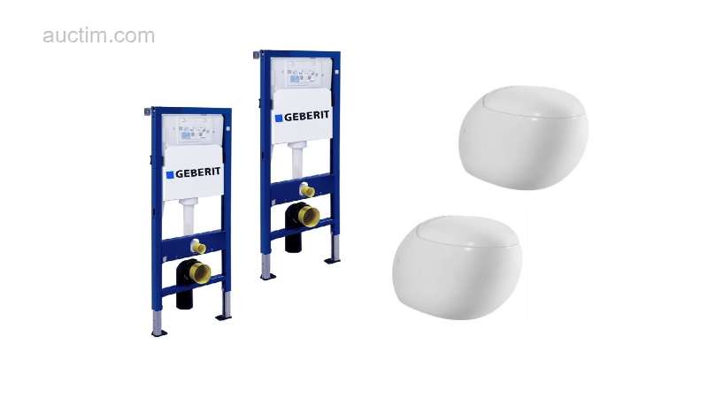 1x WC garniture - podometni splakovalniki Geberit -...