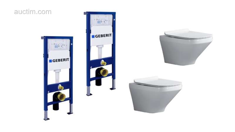 1x WC garniture - podometni splakovalniki Geberit -...