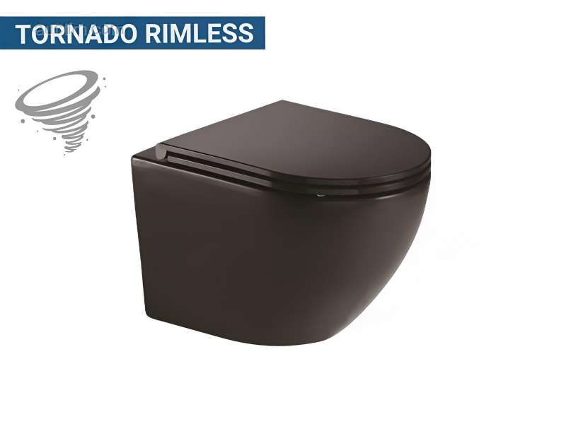 2 x Design függő WC Tornado Matt fekete -...