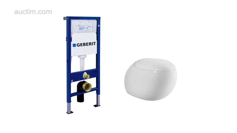 1x Toalettset - Geberit inbyggnadscistern - Vit