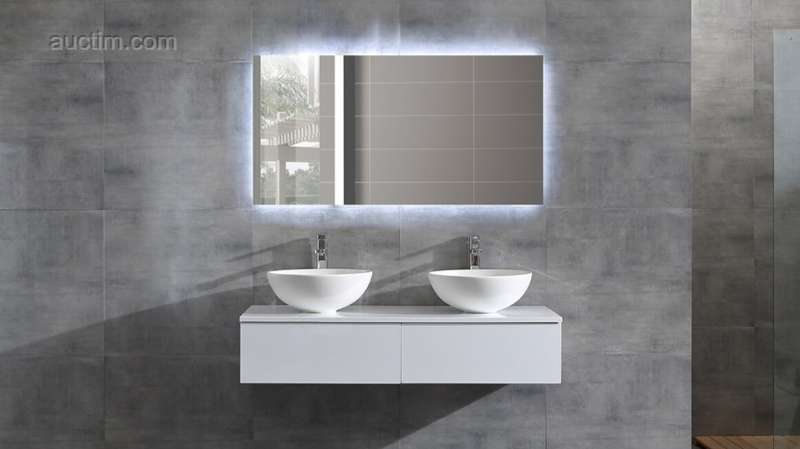 1x pohištvo - 120cm - belo - LED ogledalo z...