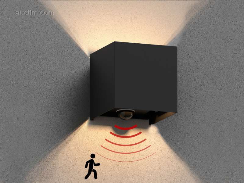 Cube Motion Sense fali lámpatestek, fekete színben, 4 db