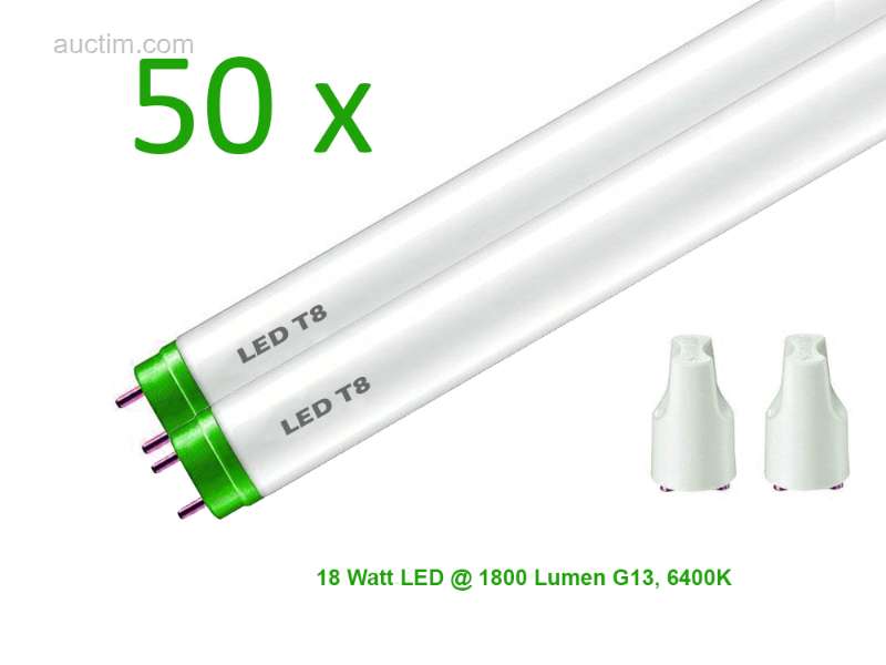 Tubes LED TL 6400K Couleur Lumière du Jour, 18 Watts 50...